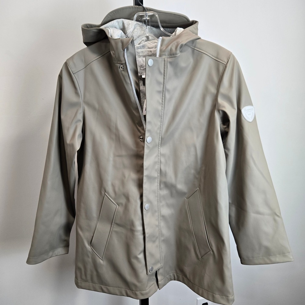 Bonpoint North Parka Kids Raincoat Mole Brown Hooded Water Repellent Size 12 New